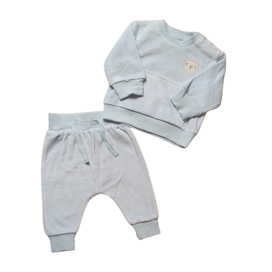 Watch Me Grow Sky Blue Teddy Set With Top and Pant